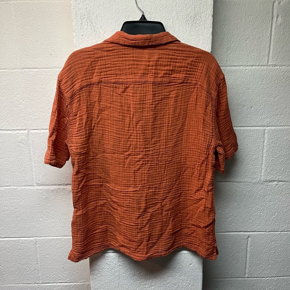 Abercrombie & Fitch Men's Short-Sleeve Gauze Button-Down — Rust - Picture 5 of 5